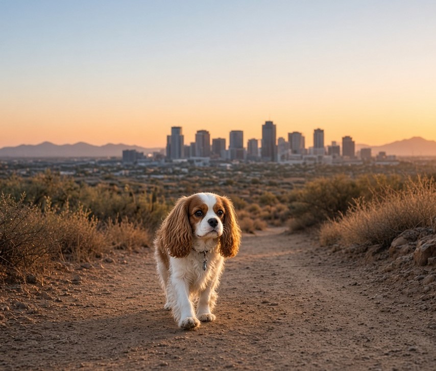 phoenix arizona walking in the early morning
