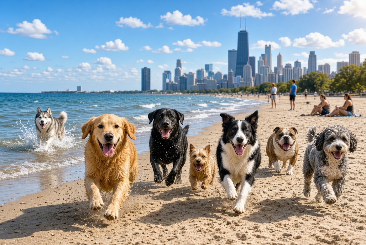 montrose dog beach chicago lake michigan off leash