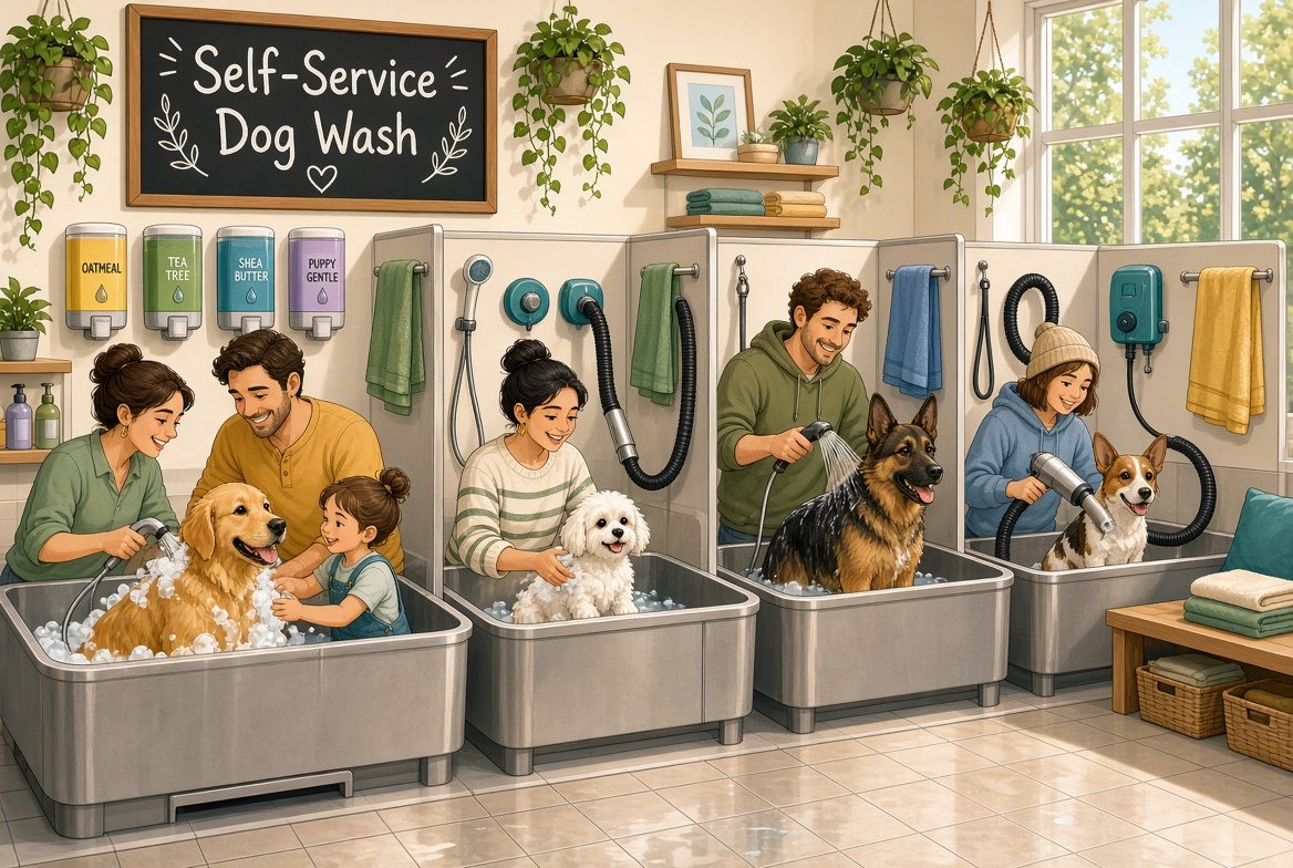 self service station dog groomer
