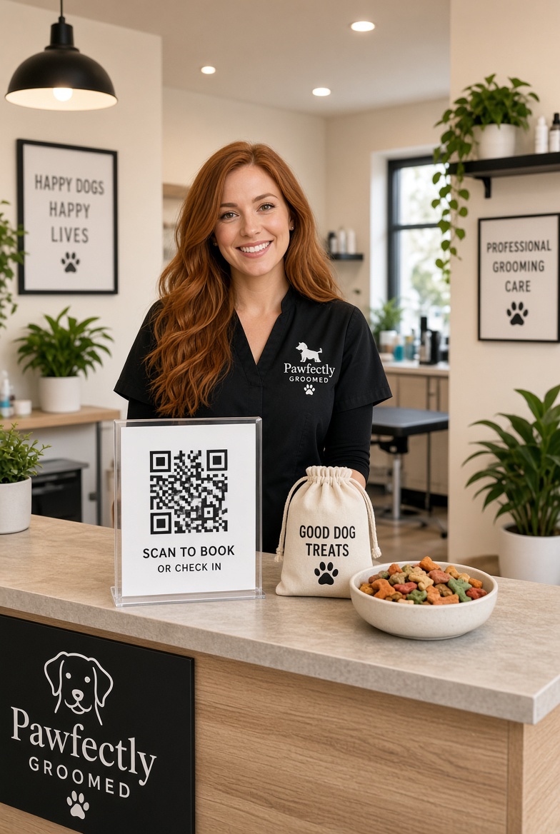 google review qr code dog grooming salon