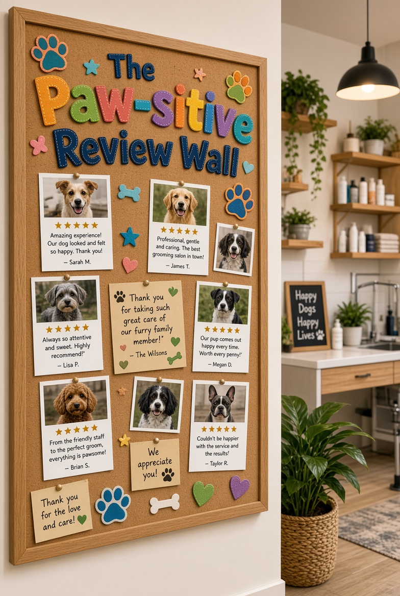 Paw wall review bulletin board