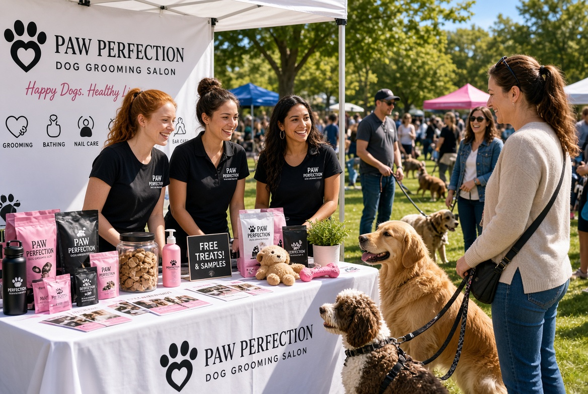 dog groomer community event local marketing