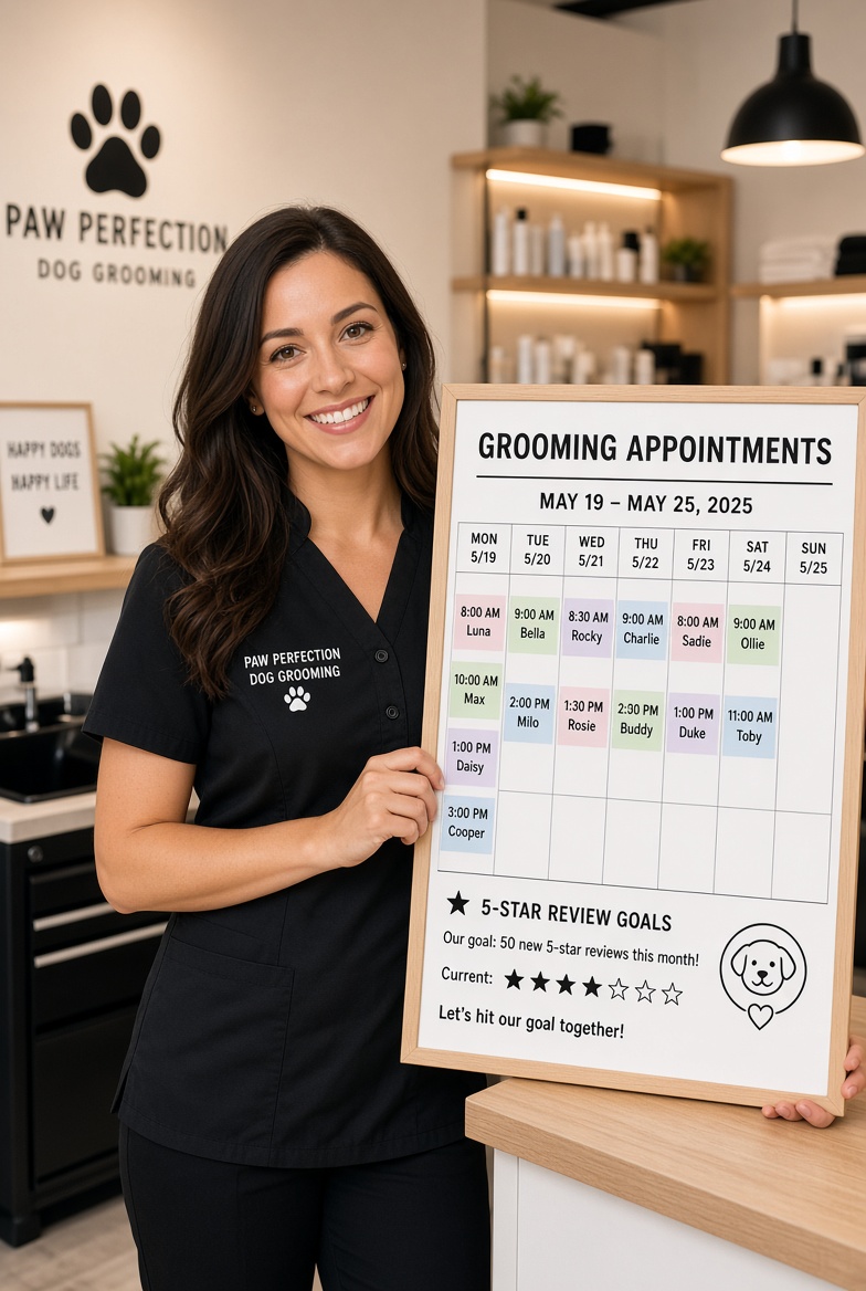 30 day review plan dog grooming business